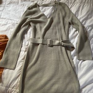 Gray sweater dress
